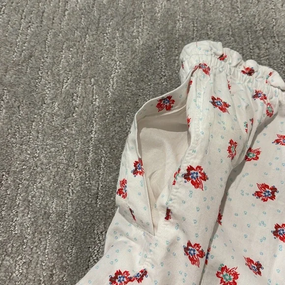 Free People Cambridge Floral Print drawstring Ruffle Trim Women Shorts Sz L - Picture 7 of 7